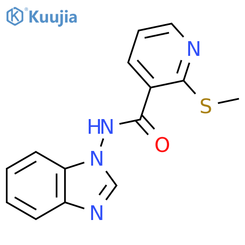 N-(1H-1,3-benzodiazol-1-yl)-2-(methylsulfanyl)pyridine-3-carboxamide structure