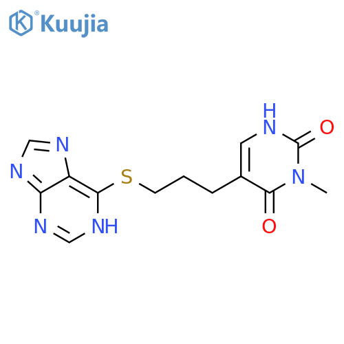 2,4(1H,3H)-Pyrimidinedione, 3-methyl-5-[3-(1H-purin-6-ylthio)propyl]- structure