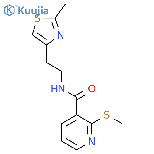 N-2-(2-methyl-1,3-thiazol-4-yl)ethyl-2-(methylsulfanyl)pyridine-3-carboxamide structure