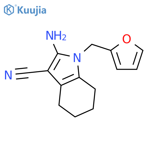 1H-Indole-3-carbonitrile, 2-amino-1-(2-furanylmethyl)-4,5,6,7-tetrahydro- structure