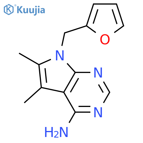 7-[(furan-2-yl)methyl]-5,6-dimethyl-7H-pyrrolo[2,3-d]pyrimidin-4-amine structure