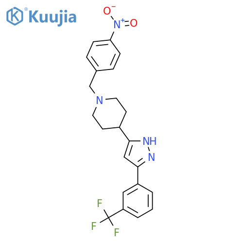 1-[(4-nitrophenyl)methyl]-4-[3-[3-(trifluoromethyl)phenyl]-1H-pyrazol-5-yl]piperidine structure