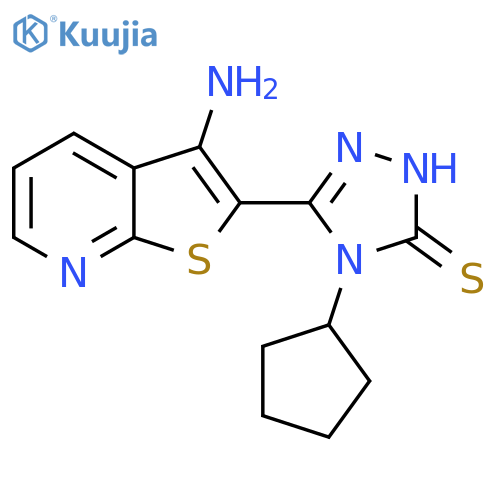 5-(3-Aminothieno2,3-bpyridin-2-yl)-4-cyclopentyl-4H-1,2,4-triazole-3-thiol structure