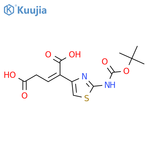 2-(2-tert-Butoxycarbonylaminothiazol-4-yl)-2-pentenedioicacid structure