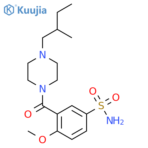 Piperazine, 1-[5-(aminosulfonyl)-2-methoxybenzoyl]-4-(2-methylbutyl)- structure