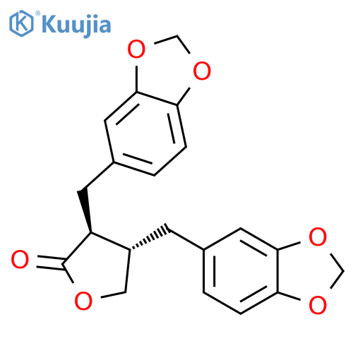 2(3H)-Furanone,3,4-bis(1,3-benzodioxol-5-ylmethyl)dihydro-, (3S,4S)- structure