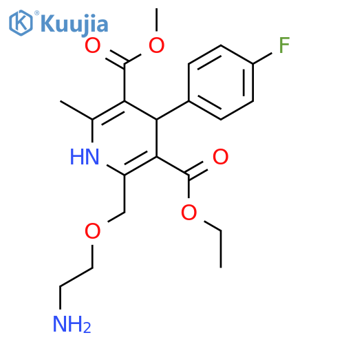 3,5-Pyridinedicarboxylic acid, 2-[(2-aminoethoxy)methyl]-4-(4-fluorophenyl)-1,4-dihydro-6-methyl-, 3-ethyl 5-methyl ester structure