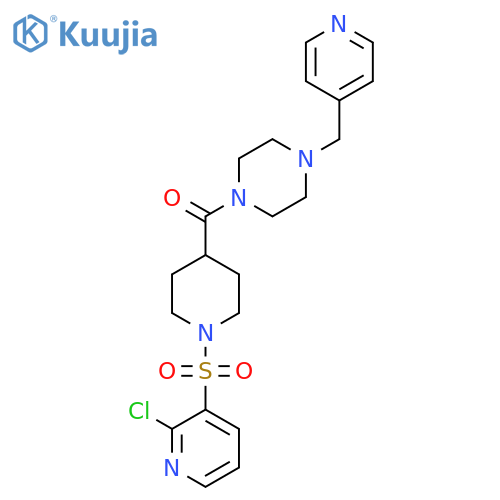 1-{1-[(2-Chloropyridin-3-yl)sulfonyl]piperidine-4-carbonyl}-4-[(pyridin-4-yl)methyl]piperazine structure