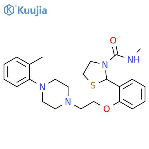 3-Thiazolidinecarboxamide,N-methyl-2-[2-[2-[4-(2-methylphenyl)-1-piperazinyl]ethoxy]phenyl]- structure