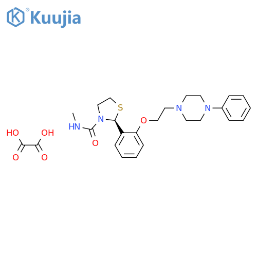 3-Thiazolidinecarboxamide, N-methyl-2-[2-[2-(4-phenyl-1-piperazinyl)ethoxy]phenyl]-, (S)-, ethanedioate structure