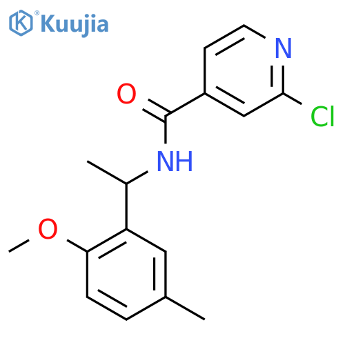 2-chloro-N-[1-(2-methoxy-5-methylphenyl)ethyl]pyridine-4-carboxamide structure