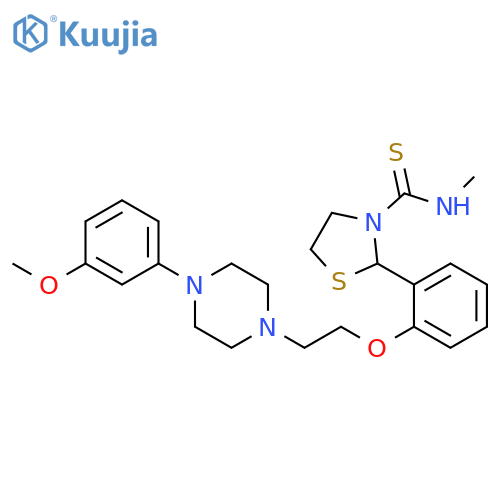 3-Thiazolidinecarbothioamide,2-[2-[2-[4-(3-methoxyphenyl)-1-piperazinyl]ethoxy]phenyl]-N-methyl- structure