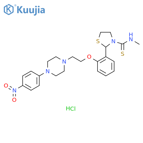 3-Thiazolidinecarbothioamide,N-methyl-2-[2-[2-[4-(4-nitrophenyl)-1-piperazinyl]ethoxy]phenyl]-,hydrochloride structure