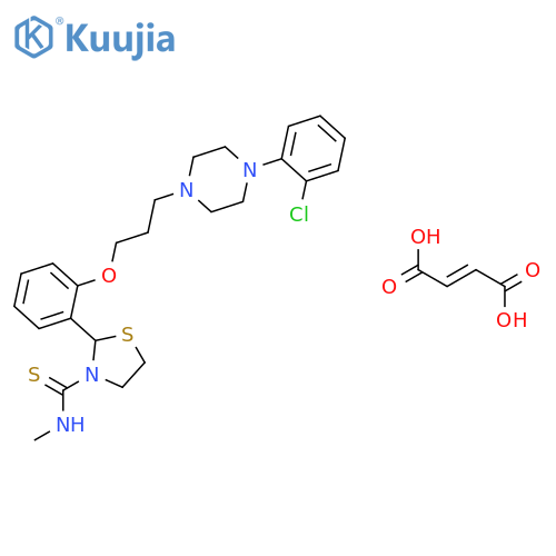 3-Thiazolidinecarbothioamide, 2-[2-[3-[4-(2-chlorophenyl)-1-piperazinyl]propoxy]phenyl]-N-methyl-, (2E)-2-butenedioate structure