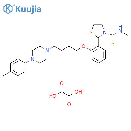 3-Thiazolidinecarbothioamide,N-methyl-2-[2-[4-[4-(4-methylphenyl)-1-piperazinyl]butoxy]phenyl]-,ethanedioate structure