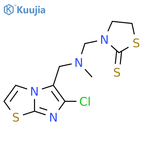 3-[[[(6-Chloroimidazo[2,1-b]thiazol-5-yl)methyl]methylamino]methyl]-2-thiazolidinethione structure