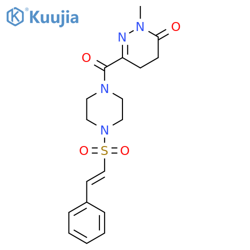 2-Methyl-6-[4-(2-phenylethenesulfonyl)piperazine-1-carbonyl]-2,3,4,5-tetrahydropyridazin-3-one structure