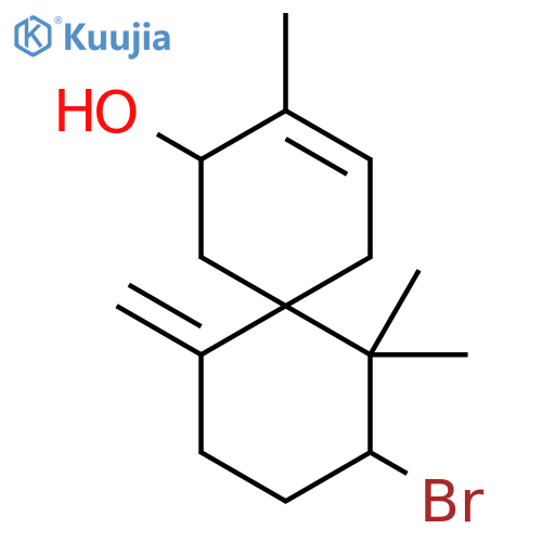 (4S,6S,10S)-10-bromo-3,11,11-trimethyl-7-methylidenespiro[5.5]undec-2-en-4-ol structure