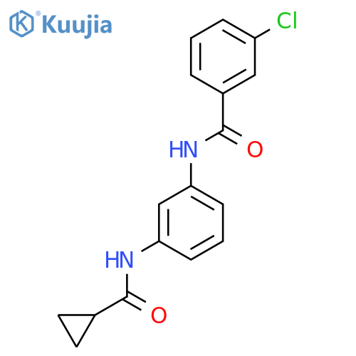 3-chloro-N-(3-cyclopropaneamidophenyl)benzamide structure