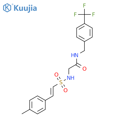 2-[2-(4-methylphenyl)ethenesulfonamido]-N-{[4-(trifluoromethyl)phenyl]methyl}acetamide structure