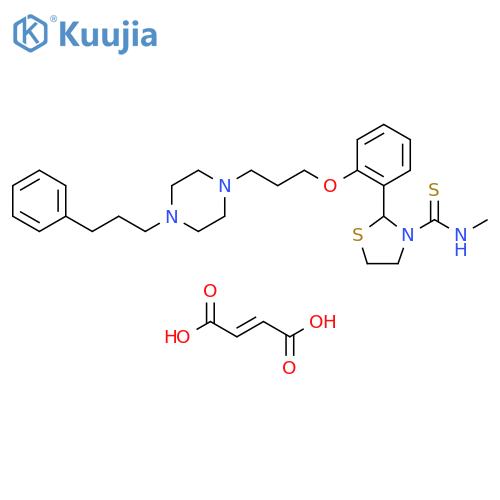 3-Thiazolidinecarbothioamide,N-methyl-2-[2-[3-[4-(3-phenylpropyl)-1-piperazinyl]propoxy]phenyl]-,(E)-2-butenedioate (1:2) structure