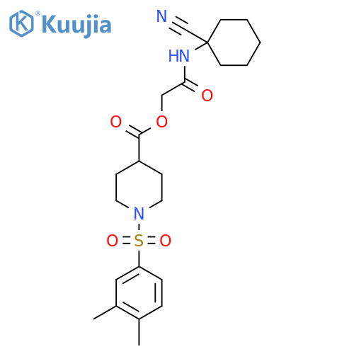 [(1-Cyanocyclohexyl)carbamoyl]methyl 1-(3,4-dimethylbenzenesulfonyl)piperidine-4-carboxylate structure