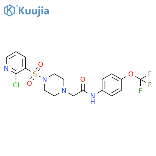 2-{4-[(2-chloropyridin-3-yl)sulfonyl]piperazin-1-yl}-N-[4-(trifluoromethoxy)phenyl]acetamide structure