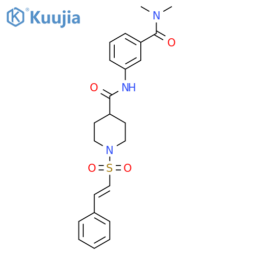N-[3-(dimethylcarbamoyl)phenyl]-1-(2-phenylethenesulfonyl)piperidine-4-carboxamide structure