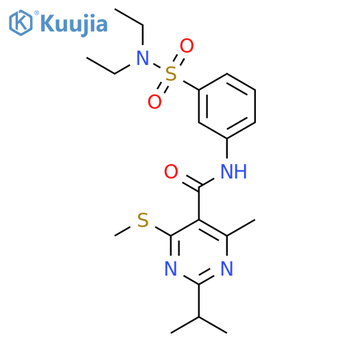 N-[3-(diethylsulfamoyl)phenyl]-4-methyl-6-(methylsulfanyl)-2-(propan-2-yl)pyrimidine-5-carboxamide structure