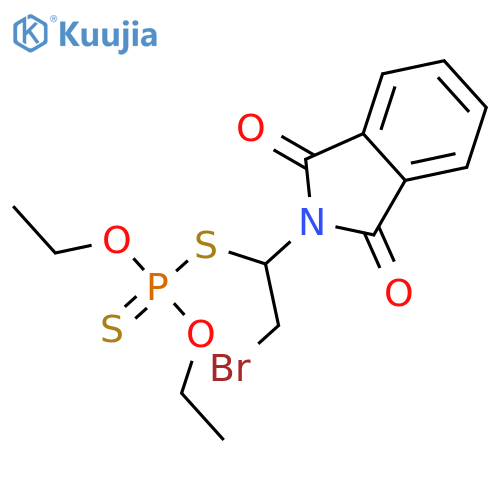 Phosphorodithioic acid,S-[2-bromo-1-(1,3-dihydro-1,3-dioxo-2H-isoindol-2-yl)ethyl] O,O-diethyl ester structure