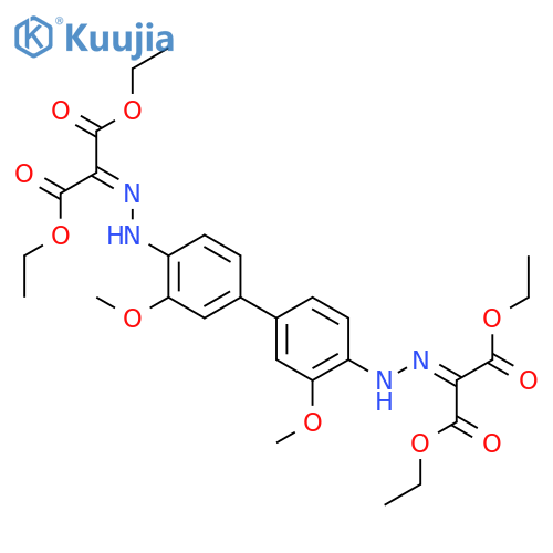 tetraethyl 2,2'-[(3,3'-dimethoxybiphenyl-4,4'-diyl)dihydrazin-2-yl-1-ylidene]dipropanedioate structure