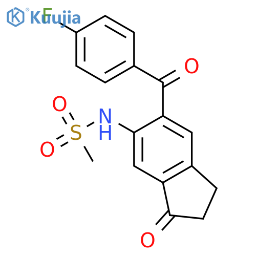 Methanesulfonamide, N-[6-(4-fluorobenzoyl)-2,3-dihydro-3-oxo-1H-inden-5-yl]- structure