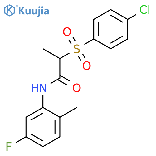 Propanamide, 2-[(4-chlorophenyl)sulfonyl]-N-(5-fluoro-2-methylphenyl)- structure