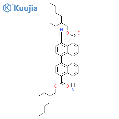 3,9-Perylenedicarboxylic acid, 4,10-dicyano-, bis(2-ethylhexyl) ester structure