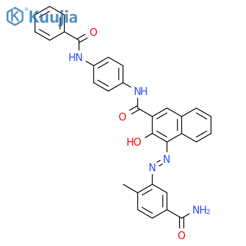 2-Naphthalenecarboxamide, 4-[[5-(aminocarbonyl)-2-methylphenyl]azo]-N-[4-(benzoylamino)phenyl]- 3-hydroxy- structure