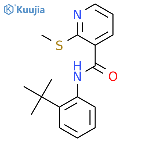 N-(2-tert-butylphenyl)-2-(methylsulfanyl)pyridine-3-carboxamide structure