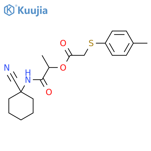 1-[(1-Cyanocyclohexyl)carbamoyl]ethyl 2-[(4-methylphenyl)sulfanyl]acetate structure