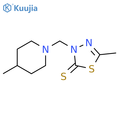 5-Methyl-3-[(4-methyl-1-piperidinyl)methyl]-1,3,4-thiadiazole-2(3H)-thione structure