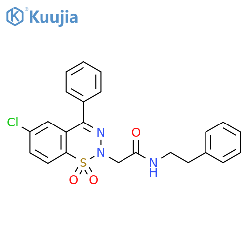 2-(6-chloro-1,1-dioxo-4-phenyl-2H-1lambda6,2,3-benzothiadiazin-2-yl)-N-(2-phenylethyl)acetamide structure