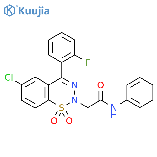 2-[6-chloro-4-(2-fluorophenyl)-1,1-dioxo-2H-1lambda6,2,3-benzothiadiazin-2-yl]-N-phenylacetamide structure