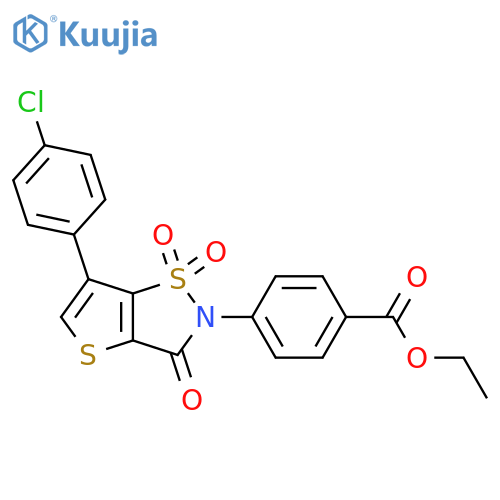 ethyl 4-[6-(4-chlorophenyl)-1,1,3-trioxo-2H,3H-1lambda6-thieno[2,3-d][1,2]thiazol-2-yl]benzoate structure