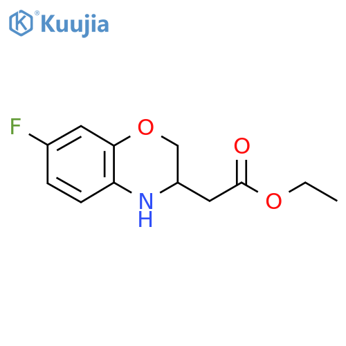 ethyl 2-(7-fluoro-3,4-dihydro-2H-1,4-benzoxazin-3-yl)acetate structure