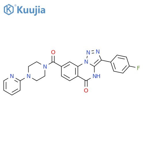 3-(4-fluorophenyl)-8-[4-(pyridin-2-yl)piperazine-1-carbonyl]-4H,5H-[1,2,3]triazolo[1,5-a]quinazolin-5-one structure