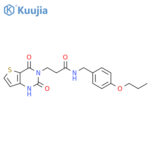 3-{2,4-dioxo-1H,2H,3H,4H-thieno[3,2-d]pyrimidin-3-yl}-N-[(4-propoxyphenyl)methyl]propanamide structure