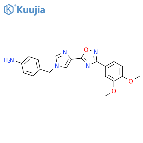 4-({4-3-(3,4-Dimethoxyphenyl)-1,2,4-oxadiazol-5-yl-1H-imidazol-1-yl}methyl)aniline structure