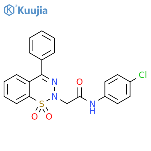 N-(4-chlorophenyl)-2-(1,1-dioxo-4-phenyl-2H-1lambda6,2,3-benzothiadiazin-2-yl)acetamide structure