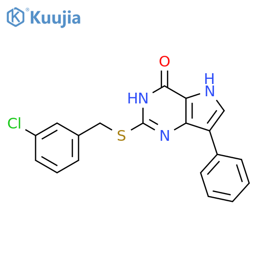 2-{[(3-chlorophenyl)methyl]sulfanyl}-7-phenyl-3H,4H,5H-pyrrolo[3,2-d]pyrimidin-4-one structure