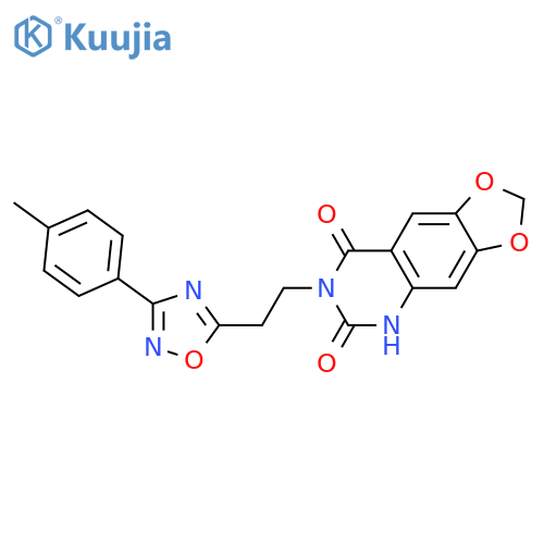 7-{2-[3-(4-methylphenyl)-1,2,4-oxadiazol-5-yl]ethyl}-2H,5H,6H,7H,8H-[1,3]dioxolo[4,5-g]quinazoline-6,8-dione structure