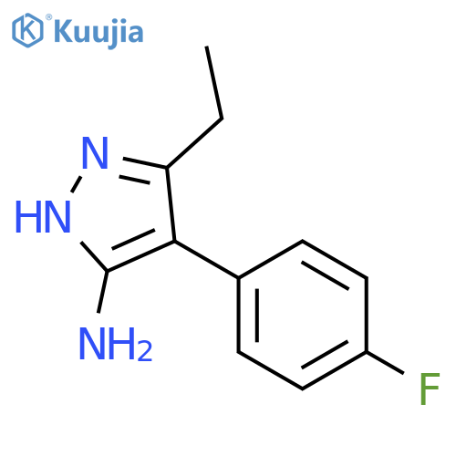 3-Ethyl-4-(4-fluorophenyl)-1H-pyrazol-5-amine structure