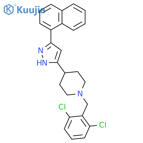 1-[(2,6-dichlorophenyl)methyl]-4-(3-naphthalen-1-yl-1H-pyrazol-5-yl)piperidine structure